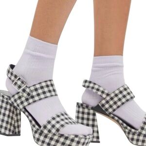 Urban outfitters Rachel Gingham strappy platform heels